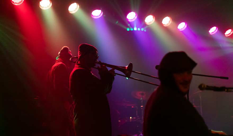 Band members performing.