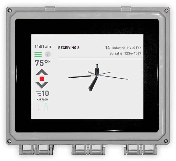 HVLS touch screen control.